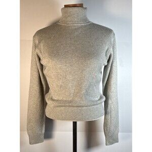 The J Peterman Company Sweater Womens Small Gray Silk Cashmere Turtleneck Knit